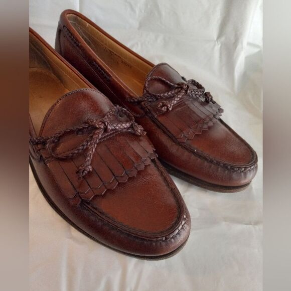 Allen Edmonds Woodstock 26052 Brown Leather Braided String Loafers Shoes… main image 10